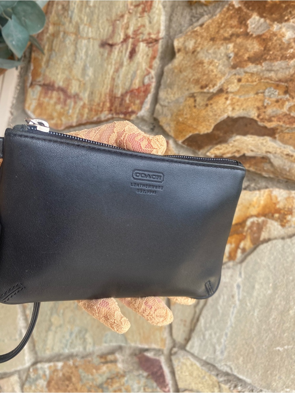 Coach Black Leather Wristlet with Detachable Strap - Picture 2 of 12